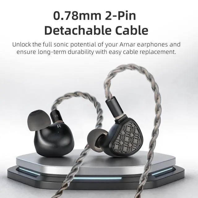 Alt view image 5 of 5 - Kefine Arnar 14.5mm Planar Magnetic & Knowles BA Drivers IEM Earphones, Hybrid in-Ear Monitors, HiFi Earbuds with 3 Tuning Nozzles, Detachable Silver-Plated Cable,3.5mm/4.4mm Interchangeable Plugs
