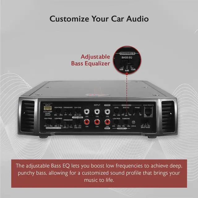 Alt view image 5 of 5 - Rockville RXH-F5 3200W 5-Channel Car Amplifier, Dyno-Certified RMS, MOSFET Power Supply, ELNA Capacitors, Class-A/B D, Perfect for Car Audio and Subs