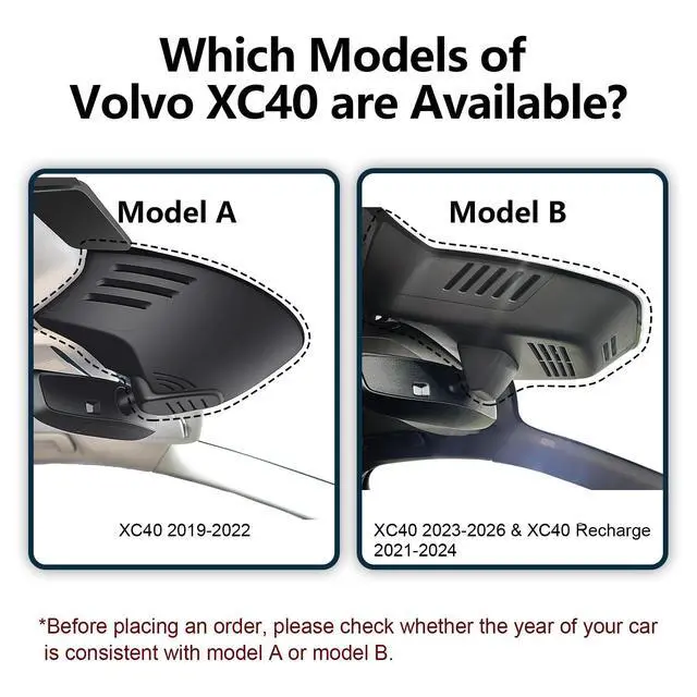 Alt view image 2 of 5 - 4K Front & 2K Rear 2 Channel HDR Dash Cam, Dual STARVIS 2 IMX678 IMX675, Custom Fit for XC40 2023-2026 & XC40 Recharge 2021-2024 (Model B),B4 B5 T4 T5 P8 etc, 5GHz WiFi, GPS, 128GB Card
