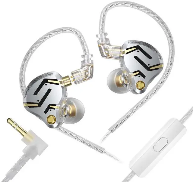 Main image of KZ ZS12 PRO 2 in Ear Monitor IEM,5BA+1DD Hybrid Drivers,Silver,with Mic