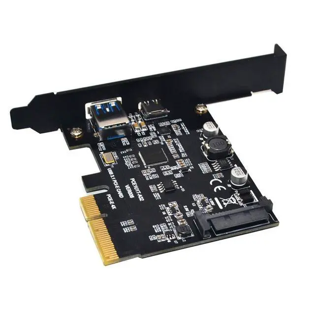Alt view image 3 of 4 - Sintech PCI-E 4X to USB 3.0 Adapter,PCI Express Type C Gen 2 Expansion Card with Asmedia Chipset ASM3142