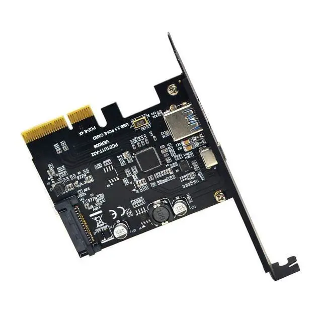 Alt view image 4 of 4 - Sintech PCI-E 4X to USB 3.0 Adapter,PCI Express Type C Gen 2 Expansion Card with Asmedia Chipset ASM3142