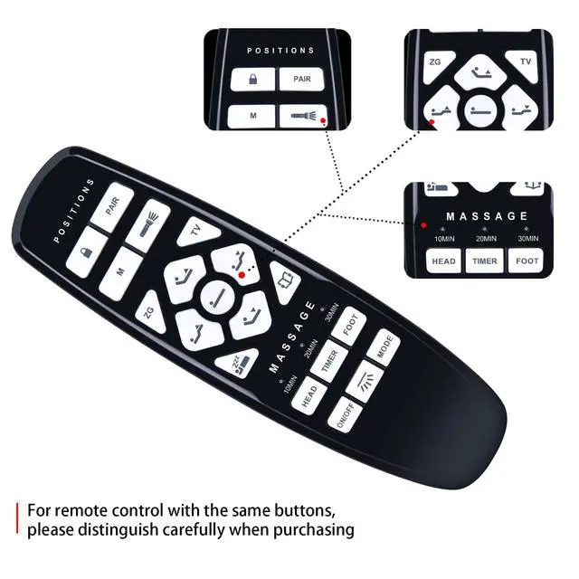 Alt view image 3 of 5 - RYQIF RF.27.19.02 Replacement Remote Control fits GhostBed Adjustabled Bed, Okin Model RF.27.19.02 Remote, for Fromann, ASONLY, ESHINE