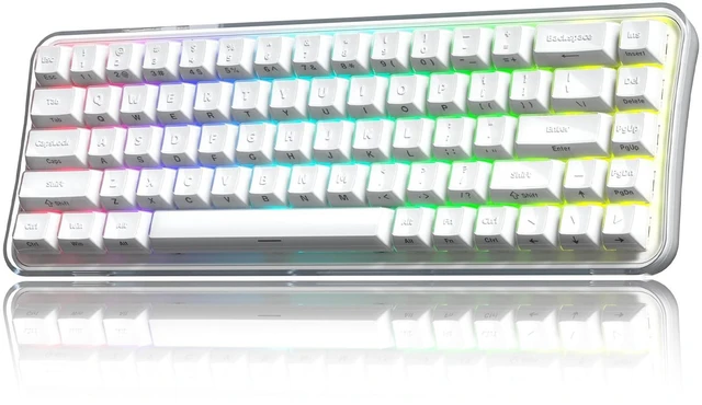 Main image of Womier Wireless Bluetooth Creamy Keyboard, Mechanical Gaming Keyboard White