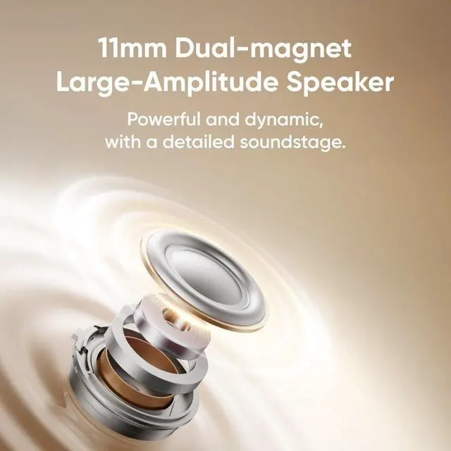 Alt view image 4 of 5 - realme Buds Clip Open-Ear Wireless Earbuds, 11mm Dual Magnet Drivers, 3D Spatial Audio, 36H Playtime, AI ENC, IP55, 45ms Low Latency (Titanium Black)