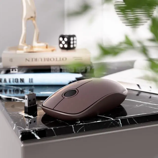 Alt view image 5 of 5 - MPTOG Wireless Keyboard and Mouse Combo, Retro Round Typewriter Keys, 2.4G Silent Connection with Number Pad, Ergonomic Aesthetic Desk Set for Home Office, Laptop, PC, Mac (Black Coffee)