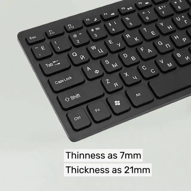 Alt view image 3 of 5 - Gugxiom Russian Keyboard Wireless Combo with Mouse, 78 Key Cyrillic Layout, 2.4GHz Plug & Play, Splash Proof & Silent Ergonomic for PC Laptop, Battery Powered for Travel