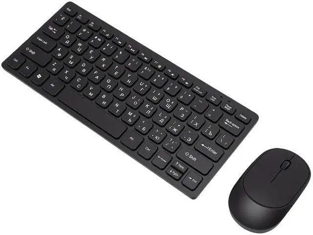 Alt view image 5 of 5 - Gugxiom Russian Keyboard Wireless Combo with Mouse, 78 Key Cyrillic Layout, 2.4GHz Plug & Play, Splash Proof & Silent Ergonomic for PC Laptop, Battery Powered for Travel