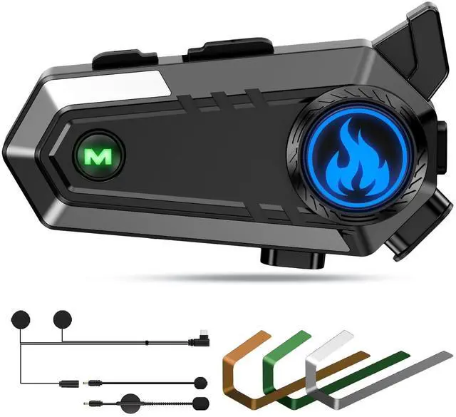 Main image of TOUCH TWO C9 Motorcycle Helmet Bluetooth Headset, V5.4 Helmet Speakers with 2 Type Mics, 2-Way Intercom/Music Sharing/IPX6 Waterproof/Intelligent Noise for Ski/Dirtbike/Snowmobile, Helmet Accessories