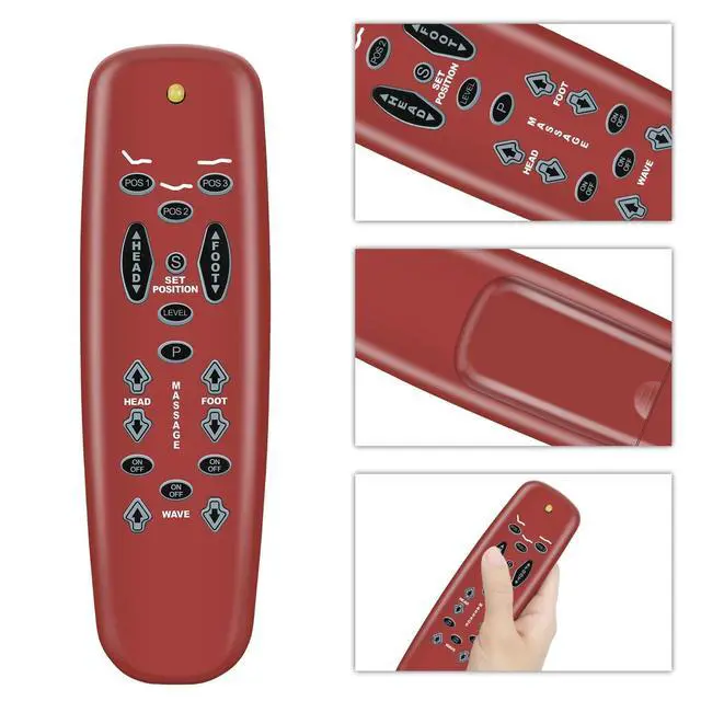 Alt view image 3 of 4 - WKOLF Universal Adjustable Bed Replacement Remote HB310 for Leggett & Platt Basis C3, Lifestyles S-Cape E95, Fits for Tempurpedic Ergo Raven E95 (New 2020 Version)-Red Color