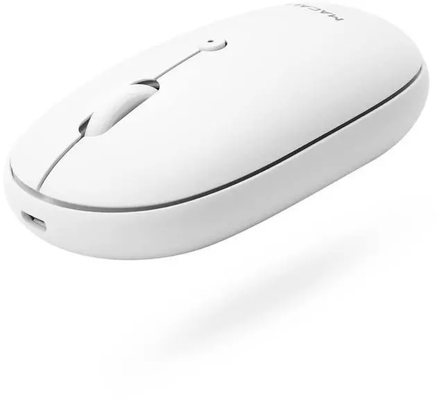 Main image of Macally Wireless Bluetooth Mouse - Strong Connection - Quiet Wireless Mouse for MacBook Air/Pro, Mac, iMac, Apple iPad - Computer Mouse for Laptop, Windows PC Desktop - White