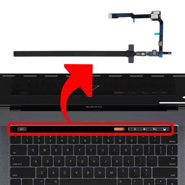 Alt view image 4 of 5 - iPartsleader Laptop A2141 OLED Touchbar with Flex Cable Assembly Replacement for MacBook Pro Touch bar A2141 (Retina,16-inch,2019) EMC 3347 821-02522-01 AMS910WM01