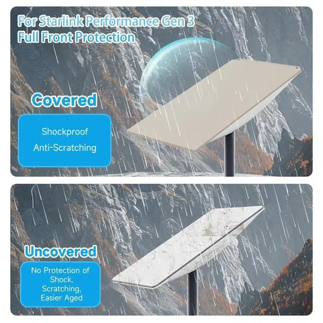 Alt view image 5 of 5 - Tedubax Protective Cover Case for Starlink Performance Gen 3 Satellite Dish, Silicone Hail Protector Cover for Starlink Performance Gen 3, Waterproof,Impact Resistant to Rocks/Sand/Hail,Off White