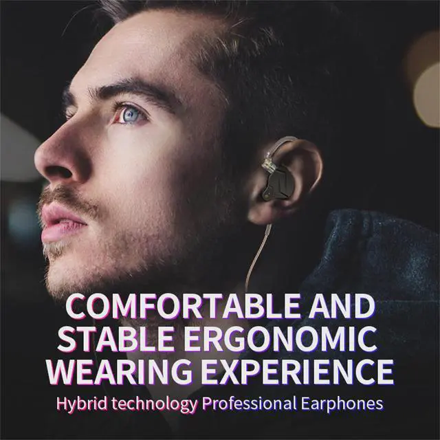 Alt view image 4 of 5 - KZ ZSN Pro in Ear Monitor Headphones, 1BA 1DD Hybrid Driver Wired Gaming Earbuds, Deep Bass Sound Wired Ear Buds, HiFi IEM for Gaming Music Video Calling Singer Musician Drummer (Without mic, Purple)