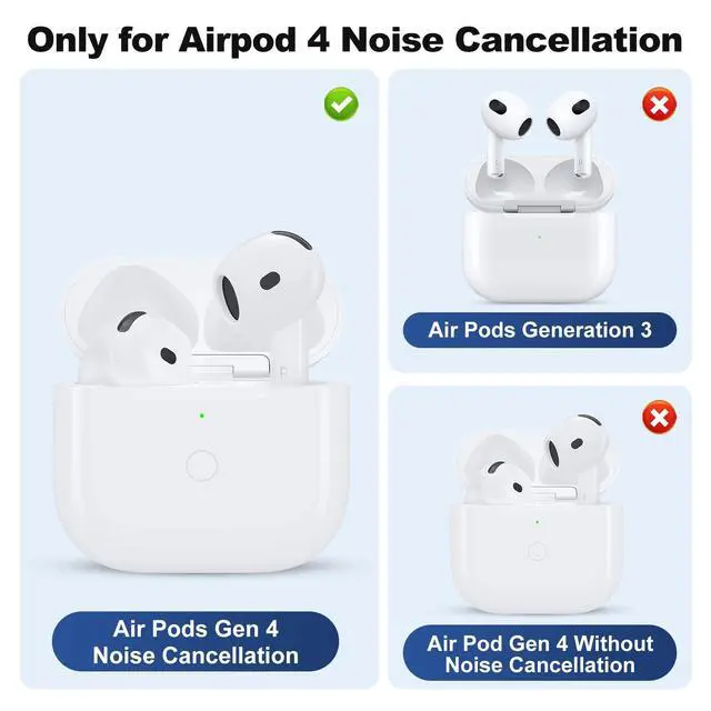 Alt view image 2 of 5 - Replacement Charging Case Compatible with Airpod 4th, Air Pod 4 Noise Cancelling Charging Case Replacement with USB-C Port, Air Pod Charging Caes Only for 4 Gen Noise Cancellation
