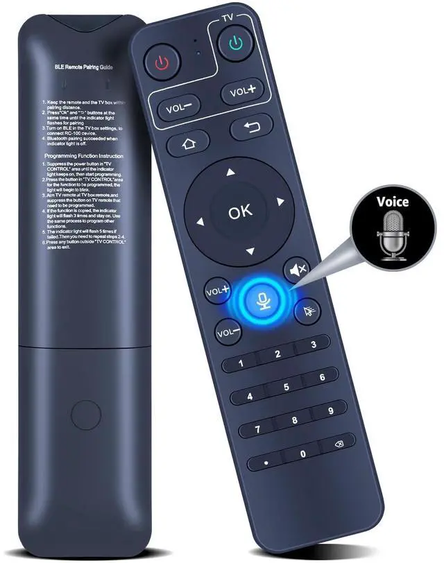 Main image of PZL Voice Replacement Remote Control for StreamX X1 Pro Android Smart TV Box, for S5 MAX Android Smart TV Box 6k