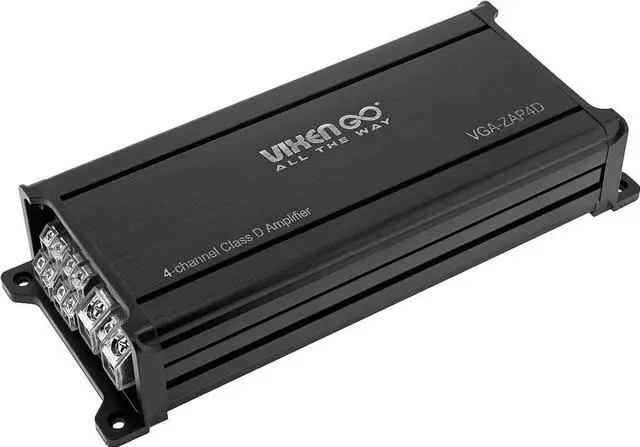 Main image of Vixen Go VGA-ZAP4D Zap Series 4-Channel Car Amplifier, 640W RMS Class D, Speaker Level Inputs, Selectable LPF/Full/HPF Crossover