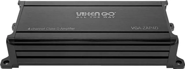Alt view image 3 of 5 - Vixen Go VGA-ZAP4D Zap Series 4-Channel Car Amplifier, 640W RMS Class D, Speaker Level Inputs, Selectable LPF/Full/HPF Crossover