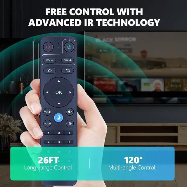 Alt view image 4 of 5 - PZL Voice Replacement Remote Control for StreamX X1 Pro Android Smart TV Box, for S5 MAX Android Smart TV Box 6k