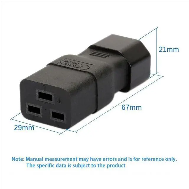 Alt view image 5 of 5 - JORINDO 10PCS IEC320 C14 to C19 Power Adapter Plug for PDU/UPS Server Rack, Data Center Equipment(250V 16A) (10 PCS IEC C14 to C19 AC Power Adapter)