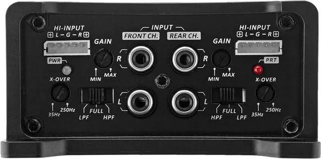 Alt view image 4 of 5 - Vixen Go VGA-ZAP4D Zap Series 4-Channel Car Amplifier, 640W RMS Class D, Speaker Level Inputs, Selectable LPF/Full/HPF Crossover