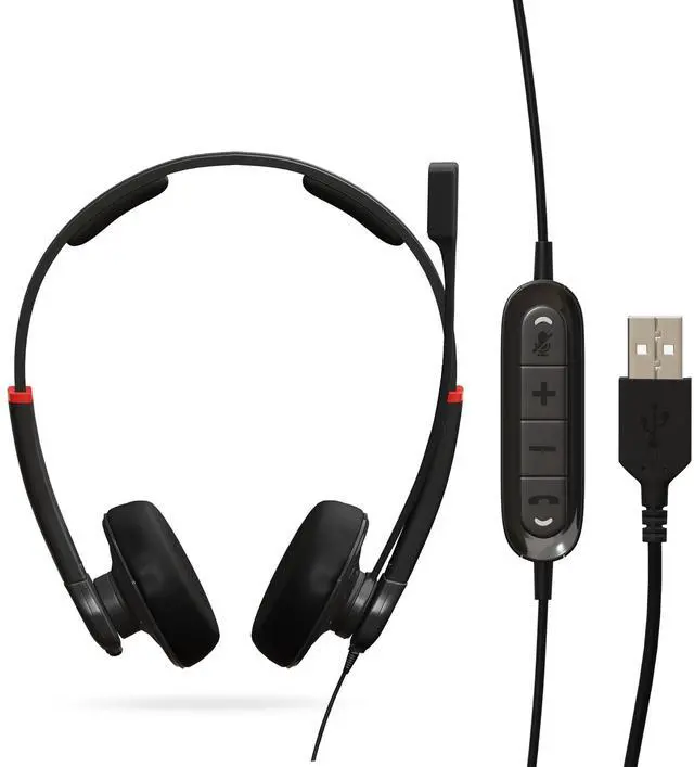 Main image of DataLocker USB Wired Headset with Microphone for PC - TAA Compliant Computer Headphones with Mic, in-Line Volume Control, Noise Cancellation, & Adjustable Headband for Home, Skype, Zoom, & Office