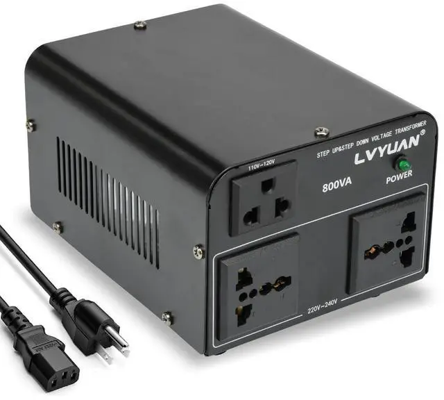 Main image of LVYUAN Voltage Converter Transformer 800 Watt Step Up/Down Convert from 110V-120V to 220V-240Vt and from 220V-240V to 110V-120V with 2 US outlets, 2 Universal outlets, Resettable Circuit Breaker