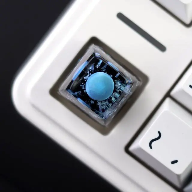 Alt view image 2 of 5 - DOHOMEQ Uranus Planet Galaxy Keycaps Artisan Keycap - Transparent Keycaps Custom Cool Aesthetic Novelty Solar System Key Caps - Esc R1 SA Profile 1U Cherry Mx Switch Compatible Mechanical Keyboard