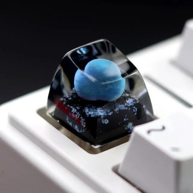 Alt view image 3 of 5 - DOHOMEQ Uranus Planet Galaxy Keycaps Artisan Keycap - Transparent Keycaps Custom Cool Aesthetic Novelty Solar System Key Caps - Esc R1 SA Profile 1U Cherry Mx Switch Compatible Mechanical Keyboard