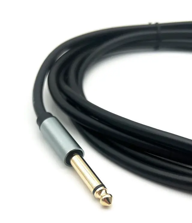 Alt view image 2 of 5 - FanLock Instrument Cable 6.3mm Guitar Lead, Jack Lead Cable (Mono Audio Cable with Jack Plugs for Electric/bass Guitars, Keyboards/synthesisers, to Connect to amps) - 16 ft., Black, 3-Meters
