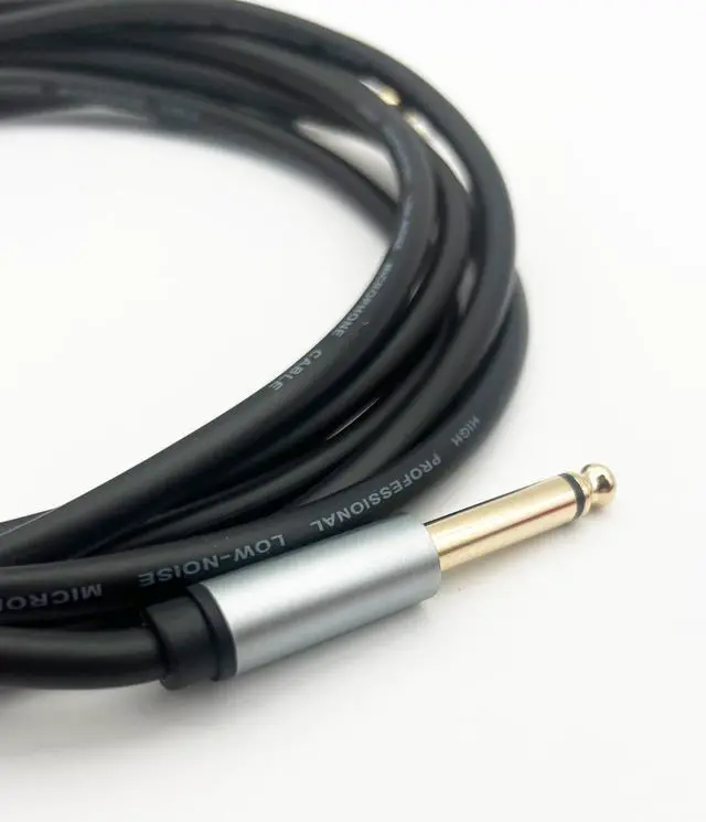Alt view image 3 of 5 - FanLock Instrument Cable 6.3mm Guitar Lead, Jack Lead Cable (Mono Audio Cable with Jack Plugs for Electric/bass Guitars, Keyboards/synthesisers, to Connect to amps) - 16 ft., Black, 3-Meters