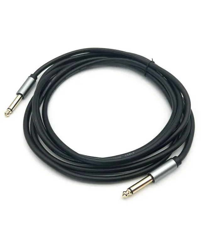 Alt view image 4 of 5 - FanLock Instrument Cable 6.3mm Guitar Lead, Jack Lead Cable (Mono Audio Cable with Jack Plugs for Electric/bass Guitars, Keyboards/synthesisers, to Connect to amps) - 16 ft., Black, 3-Meters