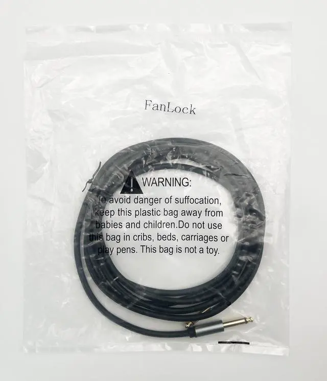 Alt view image 5 of 5 - FanLock Instrument Cable 6.3mm Guitar Lead, Jack Lead Cable (Mono Audio Cable with Jack Plugs for Electric/bass Guitars, Keyboards/synthesisers, to Connect to amps) - 16 ft., Black, 3-Meters