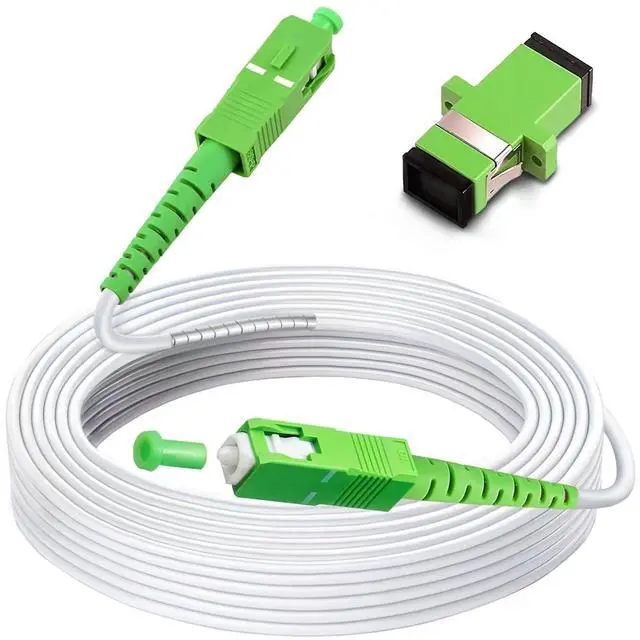 Main image of Bangun 25 Meters SC/APC to SC/APC Fiber Optic Internet Cable, Armored Single Mode Patch Cable, Fiber Optic Jumper Optical Patch Cord - SIMPLEX - 9/125um - OS1/OS2 Compatible, LSZH White