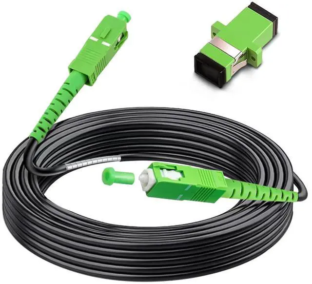 Main image of 200 Meters Low Friction Outdoor Armored SC/APC to SC/APC Fiber Optic Internet Cable, Single Mode Patch Cable, Fiber Optic Jumper Optical Patch Cord, SIMPLEX, 9/125um, OS1/OS2 Compatible, LSZH Black