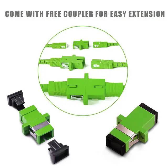 Alt view image 5 of 5 - 200 Meters Low Friction Outdoor Armored SC/APC to SC/APC Fiber Optic Internet Cable, Single Mode Patch Cable, Fiber Optic Jumper Optical Patch Cord, SIMPLEX, 9/125um, OS1/OS2 Compatible, LSZH Black