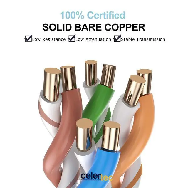 Alt view image 3 of 5 - celertec CAT6 Shielded Cable, 500ft, FTP (Overall Foil Shield), 23AWG Solid Bare Copper, 550MHz, ETL Listed &CMR Riser Rated, Indoor, Bulk Ethernet Cable, Blue