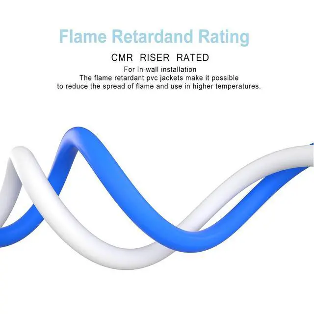 Alt view image 4 of 5 - celertec CAT6 Shielded Cable, 500ft, FTP (Overall Foil Shield), 23AWG Solid Bare Copper, 550MHz, ETL Listed &CMR Riser Rated, Indoor, Bulk Ethernet Cable, Blue