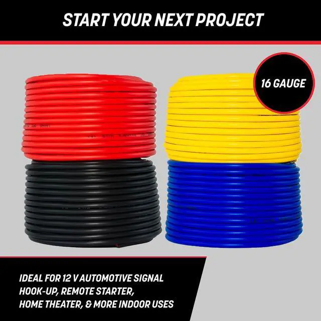 Alt view image 2 of 5 - GS Power 400ft CCA 16 Gauge Wire Automotive, 100ft Spool-4 Colors, 16 AWG 12v Low Voltage, Speaker Electrical Wire Low Voltage Primary for Car Stereo Audio Trailer Harness Hookup Wiring LED Light DIY