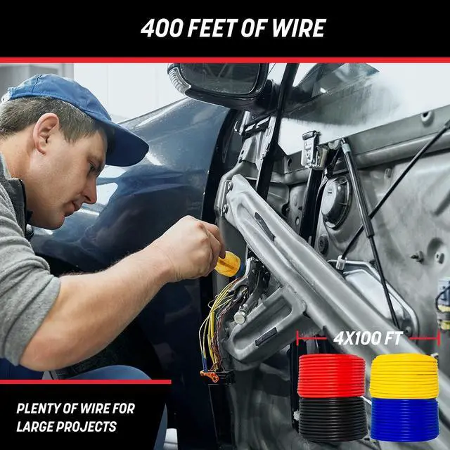 Alt view image 5 of 5 - GS Power 400ft CCA 16 Gauge Wire Automotive, 100ft Spool-4 Colors, 16 AWG 12v Low Voltage, Speaker Electrical Wire Low Voltage Primary for Car Stereo Audio Trailer Harness Hookup Wiring LED Light DIY