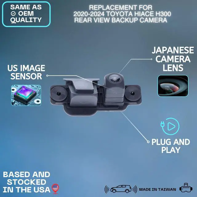 Alt view image 2 of 5 - Backup Camera Replaces for 2020 2021 2022 2023 2024 Toyota Hiace H300 OE Part # 8679026100 86790-26100