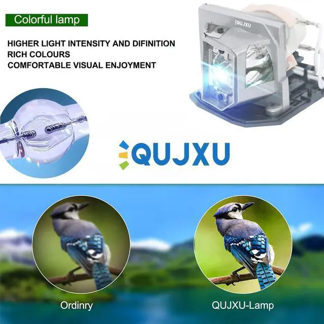 Alt view image 2 of 5 - QUJXU BL-FP230D BL-FP230J BL-FP230H SP.8EG01GC01 Replacement Projector Lamp Bulb with Housing for Optoma HD20 HD23 HD230X HD180 HD2200 TX612 GT750 TH1020 EH1020 HD200X HD21