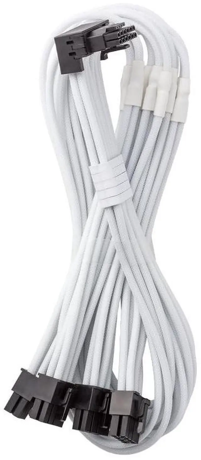 Main image of CableMod E-Series Pro ModMesh Sleeved 12VHPWR 90 StealthSense PCI-e Cable for EVGA G/G+ / P/P+ / T - Variant B (White, 16-pin to Quad 8-pin, 60cm)