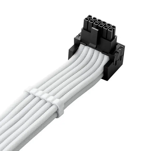 Alt view image 2 of 3 - CableMod E-Series Pro ModMesh Sleeved 12VHPWR 90 StealthSense PCI-e Cable for EVGA G/G+ / P/P+ / T - Variant B (White, 16-pin to Quad 8-pin, 60cm)