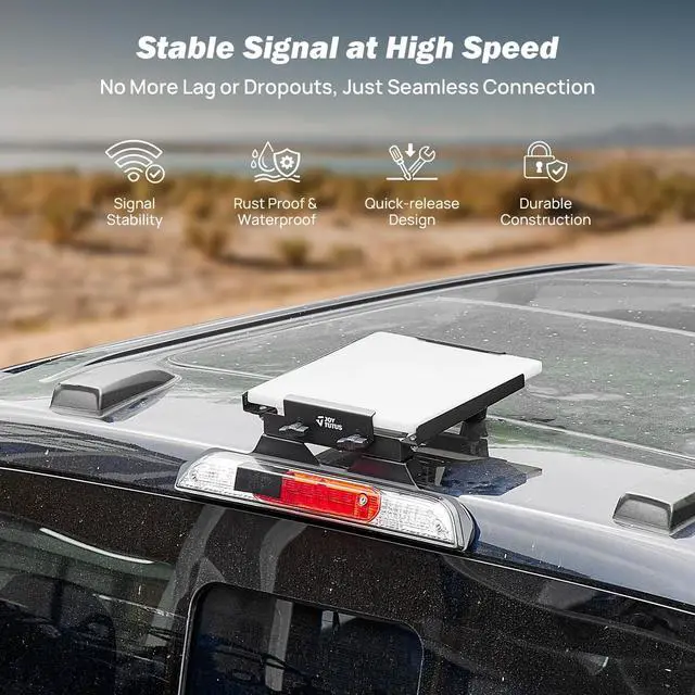 Alt view image 2 of 5 - JOYTUTUS Metal Mount Compatible with Starlink Mini for F-150 (2015+) Drill-Free Cab Installation for F-250-F-550 (2017+) Black