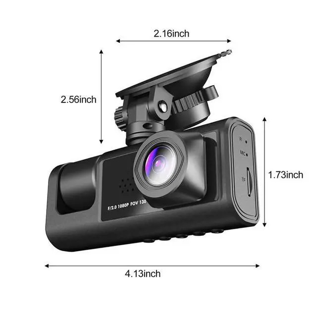 Alt view image 2 of 5 - The Perfect Part Dash Cam - Rechargeable Dual Dash Camera for Cars with Touch Screen, Backup Camera, Charger, Support, AVIN Cable & Screws, Wireless Dash Cam for Car, 1080P Front & Rear Dash Ca