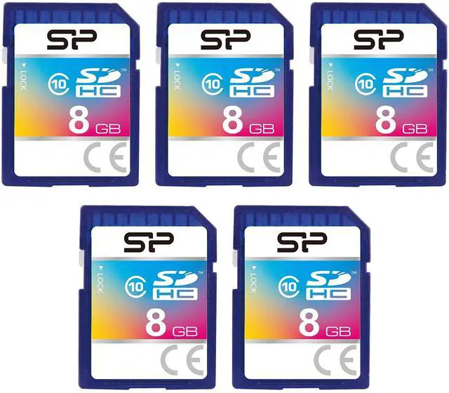 Main image of 8GB 5-Pack SDHC Class 10 Flash Memory Card by Silicon Power