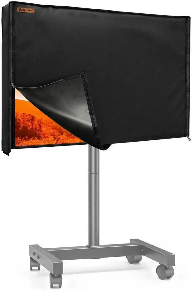 Main image of IC ICLOVER Mobile TV Stand Cover for 30-32 inch, Waterproof Outdoor TV Cover for Stand Mount, Television Screen Protector with Side Zipper Access for Outside Mobile TVs Cart with Floor Standing Base