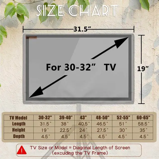 Alt view image 2 of 5 - IC ICLOVER Mobile TV Stand Cover for 30-32 inch, Waterproof Outdoor TV Cover for Stand Mount, Television Screen Protector with Side Zipper Access for Outside Mobile TVs Cart with Floor Standing Base