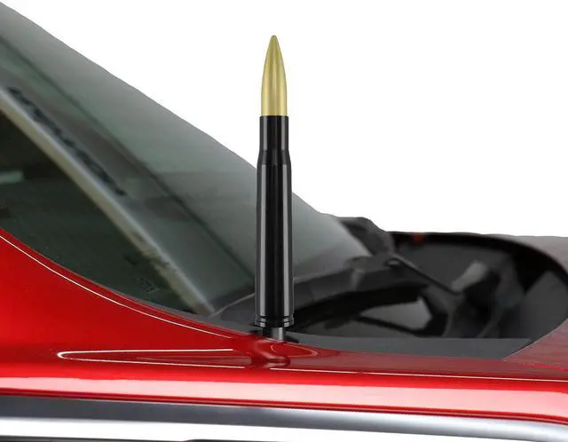 Main image of Votex - Made in USA - 50 Caliber Black with Gold Bullet Aluminum Antenna - Fits Ford F150 - F250 - F350 ^^ Jeep Wrangler - Gladiator ^^ Toyota Tacoma - Tundra ^^ Chevrolet Silverado ^^ GMC Sierra